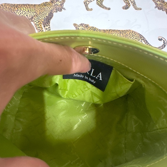 Lime Green Childrens Furla leather handbag - Picture 4 of 11